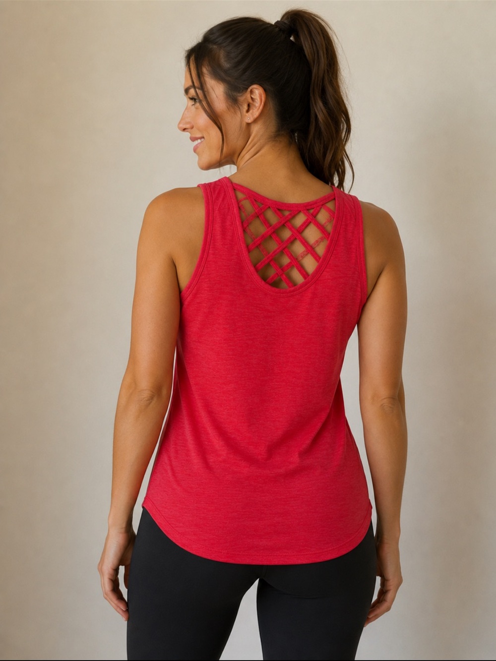 RBX Hot Pink Lattice Back Tank